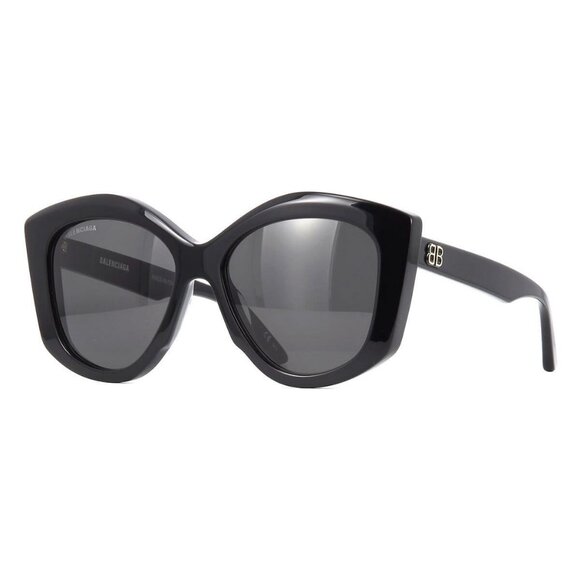 New Authentic  BALENCIAGA Black Square BB0126S 001 Sunglasses Women - Picture 1 of 4